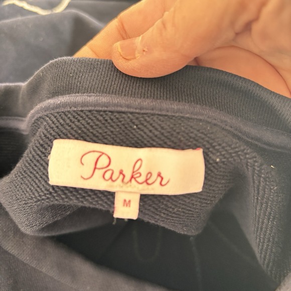 Parker Flower Embroidered Sweatshirt Womens Size M 3D Art To Wear‎ Paris Chic - Picture 6 of 9